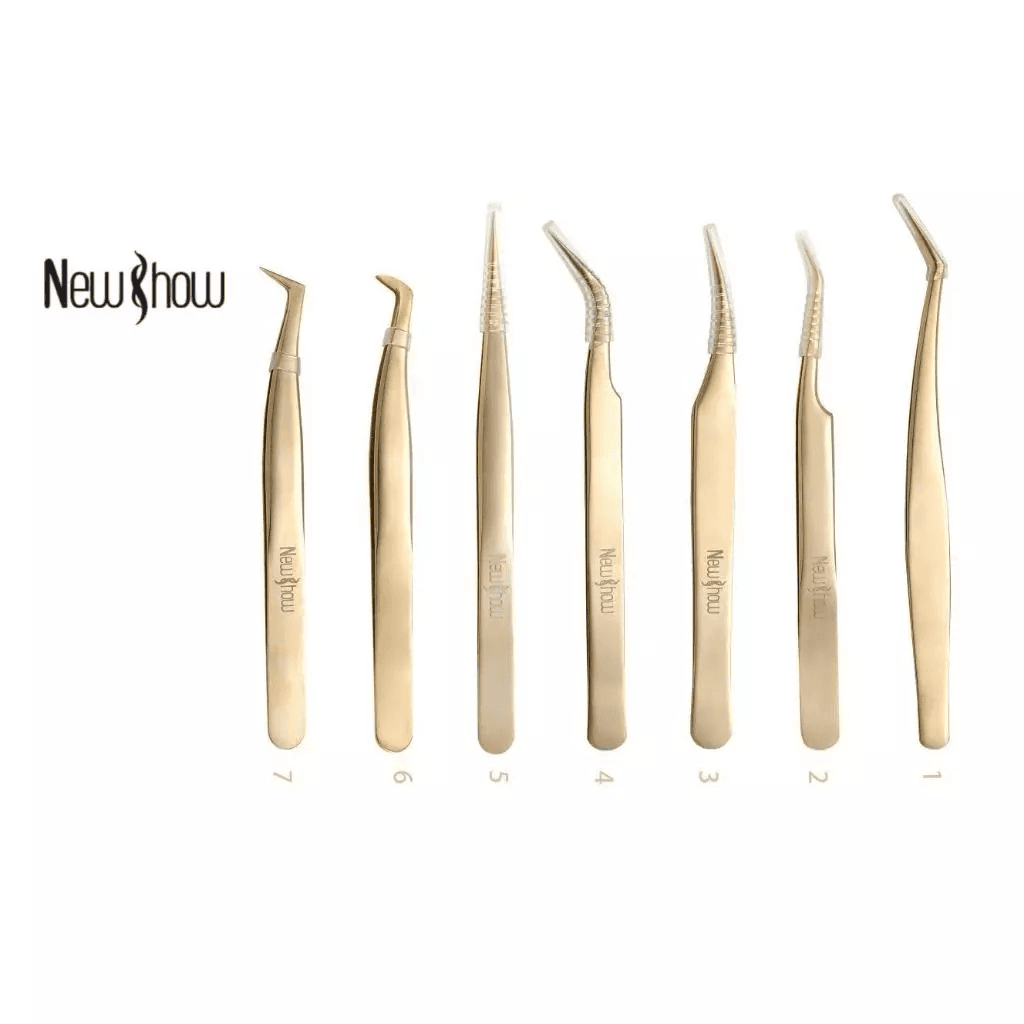 Pinça Profissional para Extensão de Cílios Curva e Reta