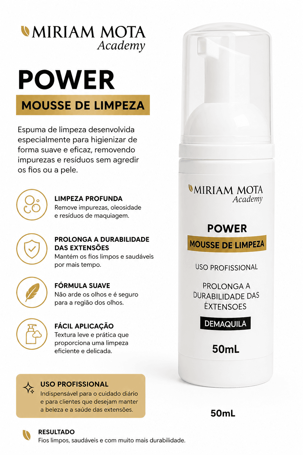 Mousse de Limpeza Power para Cílios - Uso Profissional - imagem 3