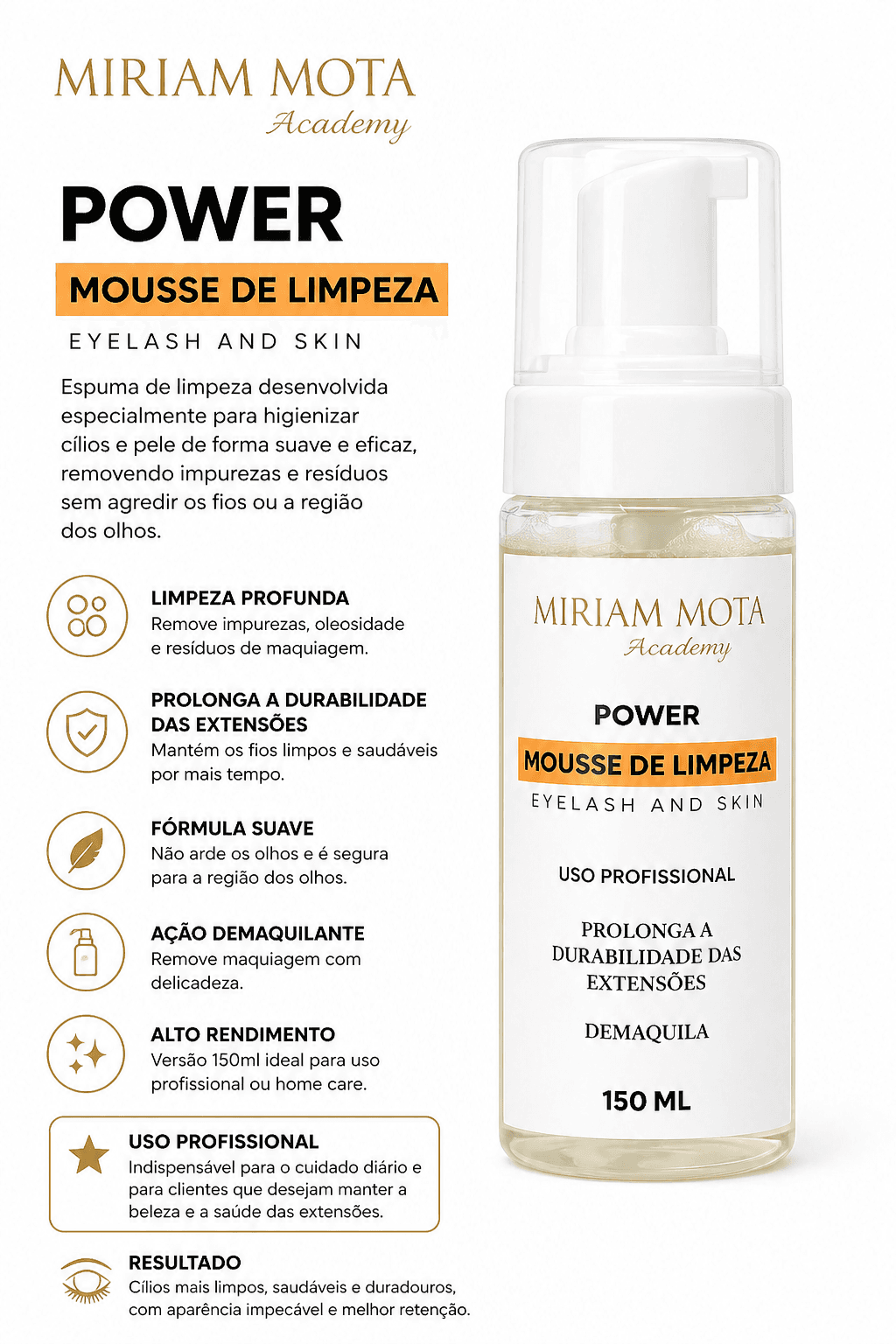 Mousse de Limpeza Power para Cílios - Uso Profissional - imagem 2